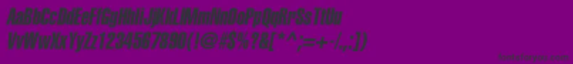 AglettericaextracompressedcItalic-Schriftart – Schwarze Schriften auf violettem Hintergrund