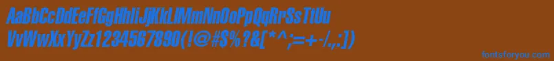 Saiba mais sobre a fonte AglettericaextracompressedcItalic Fonte AglettericaextracompressedcItalic – fontes azuis em um fundo marrom