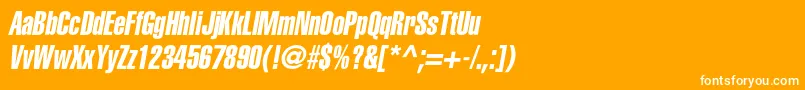 AglettericaextracompressedcItalic Font – White Fonts on Orange Background