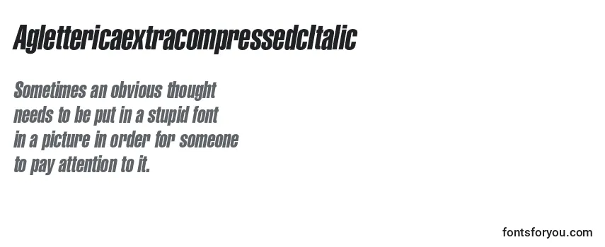 Шрифт AglettericaextracompressedcItalic