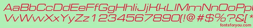 EurofontextendedcItalic Font – Red Fonts on Green Background