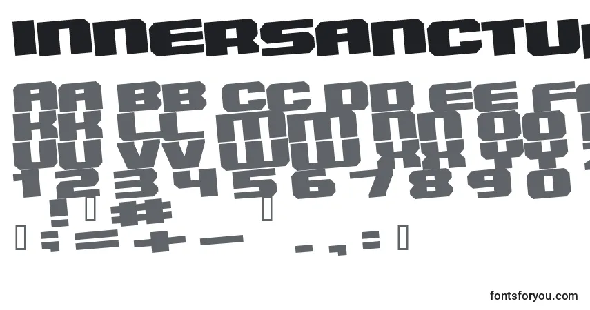 Innersanctum font – alphabet, numbers, special characters