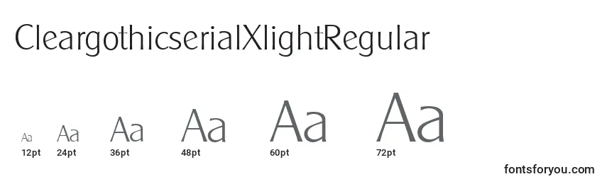 Размеры шрифта CleargothicserialXlightRegular