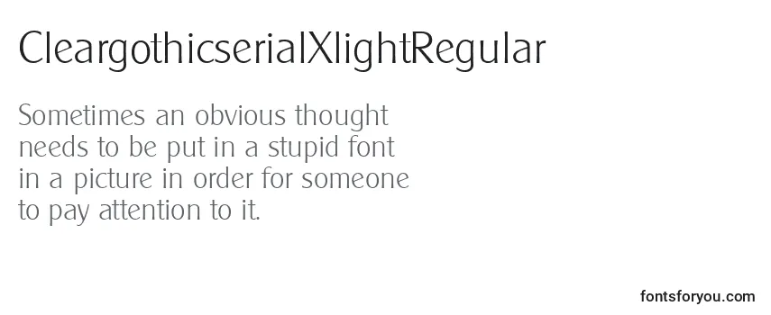 CleargothicserialXlightRegular Font
