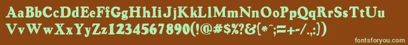 VintagesskRegular Font – Green Fonts on Brown Background