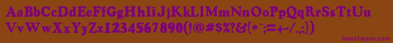 VintagesskRegular Font – Purple Fonts on Brown Background