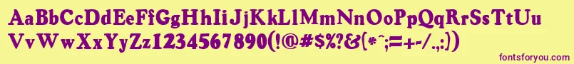 VintagesskRegular Font – Purple Fonts on Yellow Background