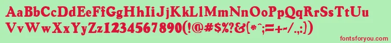 VintagesskRegular Font – Red Fonts on Green Background