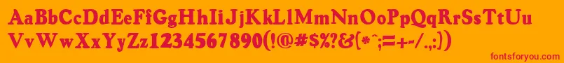 VintagesskRegular Font – Red Fonts on Orange Background
