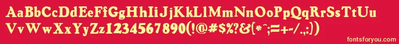 VintagesskRegular Font – Yellow Fonts on Red Background