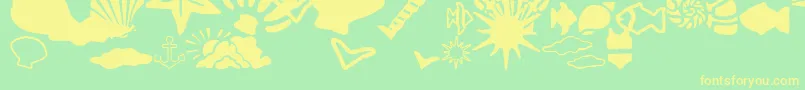 ScByTheSea Font – Yellow Fonts on Green Background