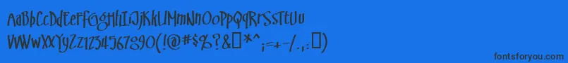 フォントSwinsbrg – 黒い文字の青い背景