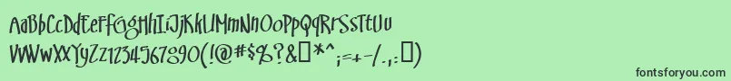 フォントSwinsbrg – 緑の背景に黒い文字