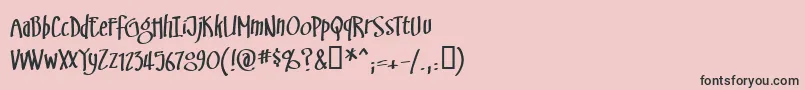 フォントSwinsbrg – ピンクの背景に黒い文字