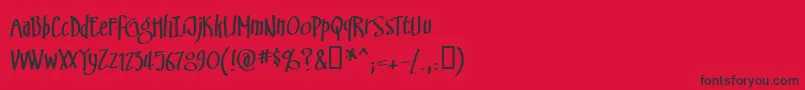 フォントSwinsbrg – 赤い背景に黒い文字
