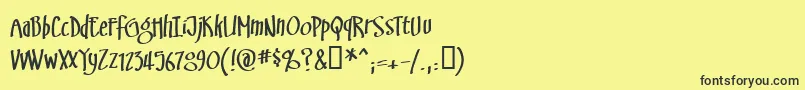フォントSwinsbrg – 黒い文字の黄色い背景