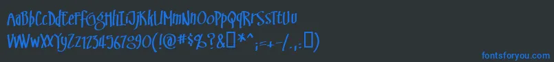 Swinsbrg-fontti – siniset fontit mustalla taustalla