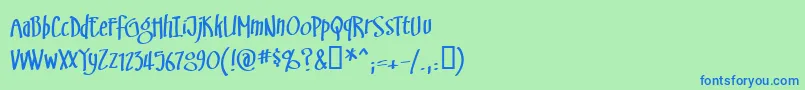 フォントSwinsbrg – 青い文字は緑の背景です。