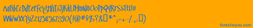 フォントSwinsbrg – オレンジの背景に青い文字