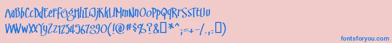 フォントSwinsbrg – ピンクの背景に青い文字