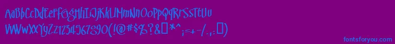 フォントSwinsbrg – 紫色の背景に青い文字