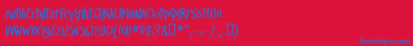 フォントSwinsbrg – 赤い背景に青い文字