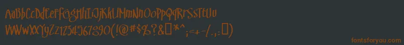 Swinsbrg-fontti – ruskeat fontit mustalla taustalla