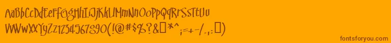 Swinsbrg-fontti – ruskeat fontit oranssilla taustalla