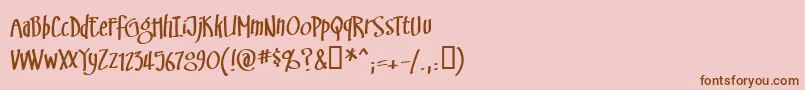 Swinsbrg-Schriftart – Braune Schriften auf rosa Hintergrund
