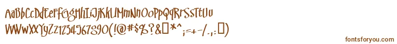 Swinsbrg-Schriftart – Braune Schriften auf weißem Hintergrund