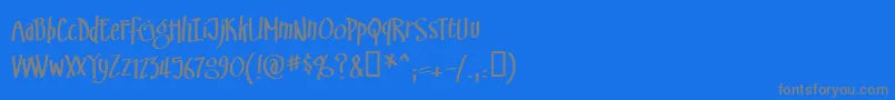 Swinsbrg-Schriftart – Graue Schriften auf blauem Hintergrund