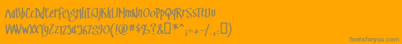 Swinsbrg-fontti – harmaat kirjasimet oranssilla taustalla