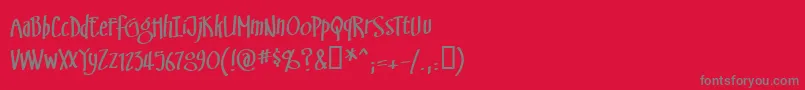 Swinsbrg-Schriftart – Graue Schriften auf rotem Hintergrund