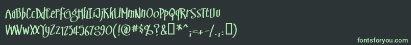 フォントSwinsbrg – 黒い背景に緑の文字