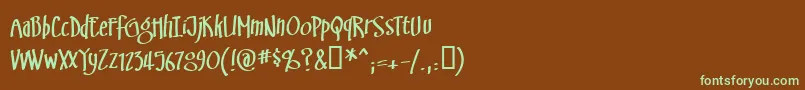Swinsbrg Font – Green Fonts on Brown Background