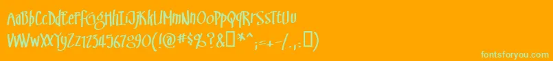 Swinsbrg-Schriftart – Grüne Schriften auf orangefarbenem Hintergrund