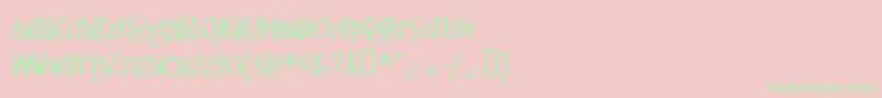Swinsbrg-Schriftart – Grüne Schriften auf rosa Hintergrund