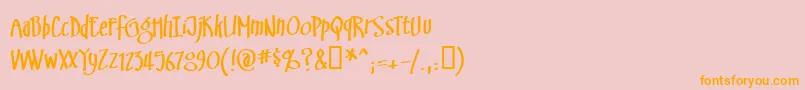 Swinsbrg-fontti – oranssit fontit vaaleanpunaisella taustalla