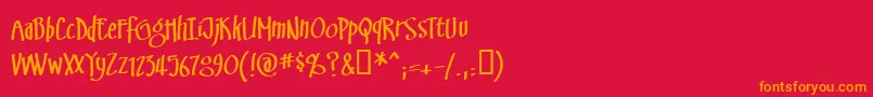 フォントSwinsbrg – 赤い背景にオレンジの文字