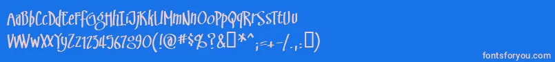 フォントSwinsbrg – ピンクの文字、青い背景