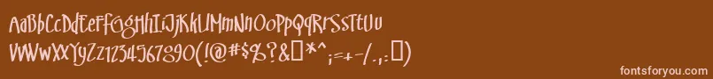 Swinsbrg-fontti – vaaleanpunaiset fontit ruskealla taustalla