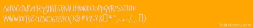 Swinsbrg-Schriftart – Rosa Schriften auf orangefarbenem Hintergrund