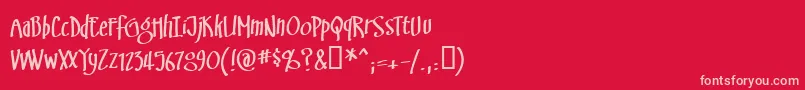 Swinsbrg-fontti – vaaleanpunaiset fontit punaisella taustalla