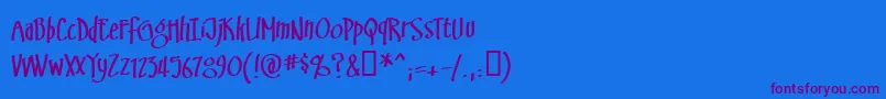 Swinsbrg-Schriftart – Violette Schriften auf blauem Hintergrund