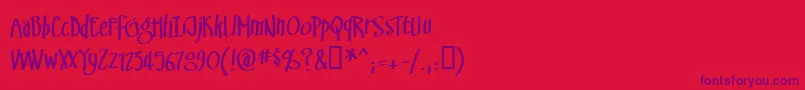 フォントSwinsbrg – 赤い背景に紫のフォント