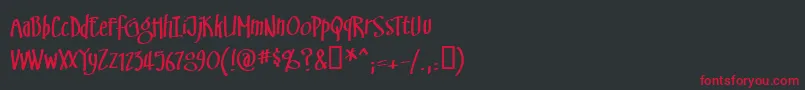 Swinsbrg-Schriftart – Rote Schriften auf schwarzem Hintergrund