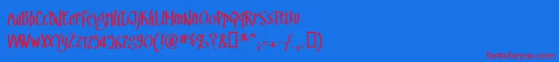 Swinsbrg-fontti – punaiset fontit sinisellä taustalla