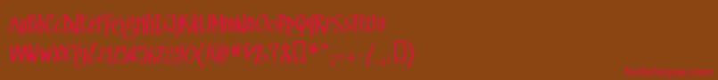 Swinsbrg-fontti – punaiset fontit ruskealla taustalla
