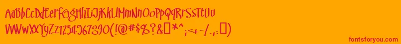 Swinsbrg-Schriftart – Rote Schriften auf orangefarbenem Hintergrund