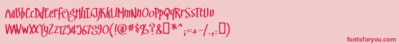 Swinsbrg-Schriftart – Rote Schriften auf rosa Hintergrund